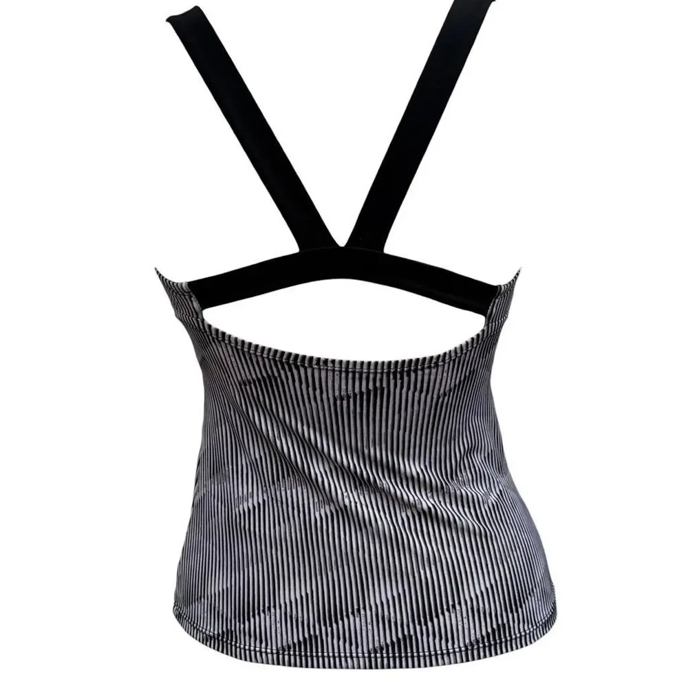 Nike Black & White Striped Swimsuit Top Tank Takini Women's size Small